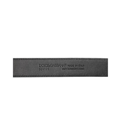 Dolce & Gabbana Black Exotic Leather Metal Logo Buckle Belt Dolce & Gabbana