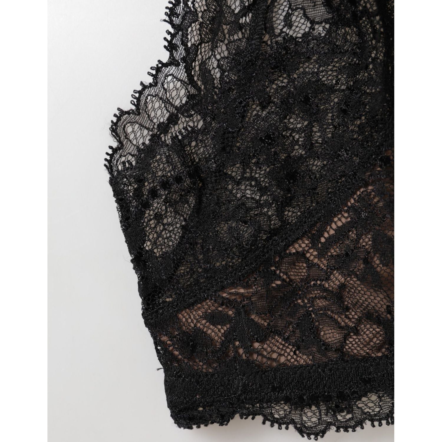 Dolce & Gabbana Black Floral Lace Mesh High Brief Panty  Underwear