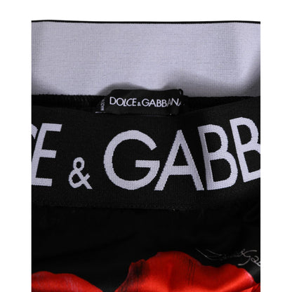 Dolce & Gabbana Black Floral Print High Waist Sheer Mesh Underwear