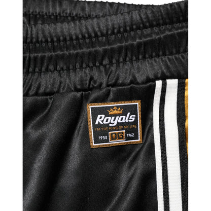 Dolce & Gabbana Black Gold Satin Crown Side Stripe Jogger Pants Dolce & Gabbana