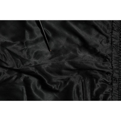 Dolce & Gabbana Black Gold Satin Crown Side Stripe Jogger Pants Dolce & Gabbana