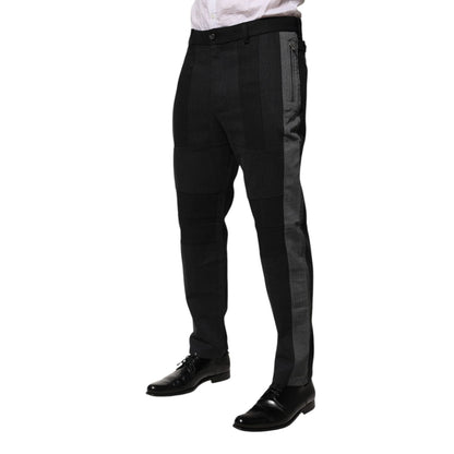 Dolce & Gabbana Black Gray Cotton Dress Formal Trouser Pants Dolce & Gabbana