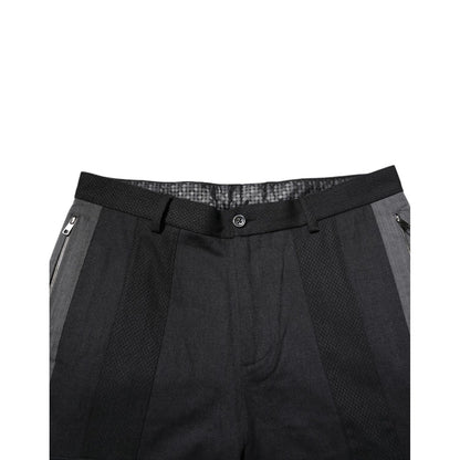Dolce & Gabbana Black Gray Cotton Dress Formal Trouser Pants Dolce & Gabbana