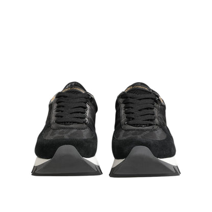 Dolce & Gabbana Black Gray Leopard Low Top Sneakers Shoes Dolce & Gabbana