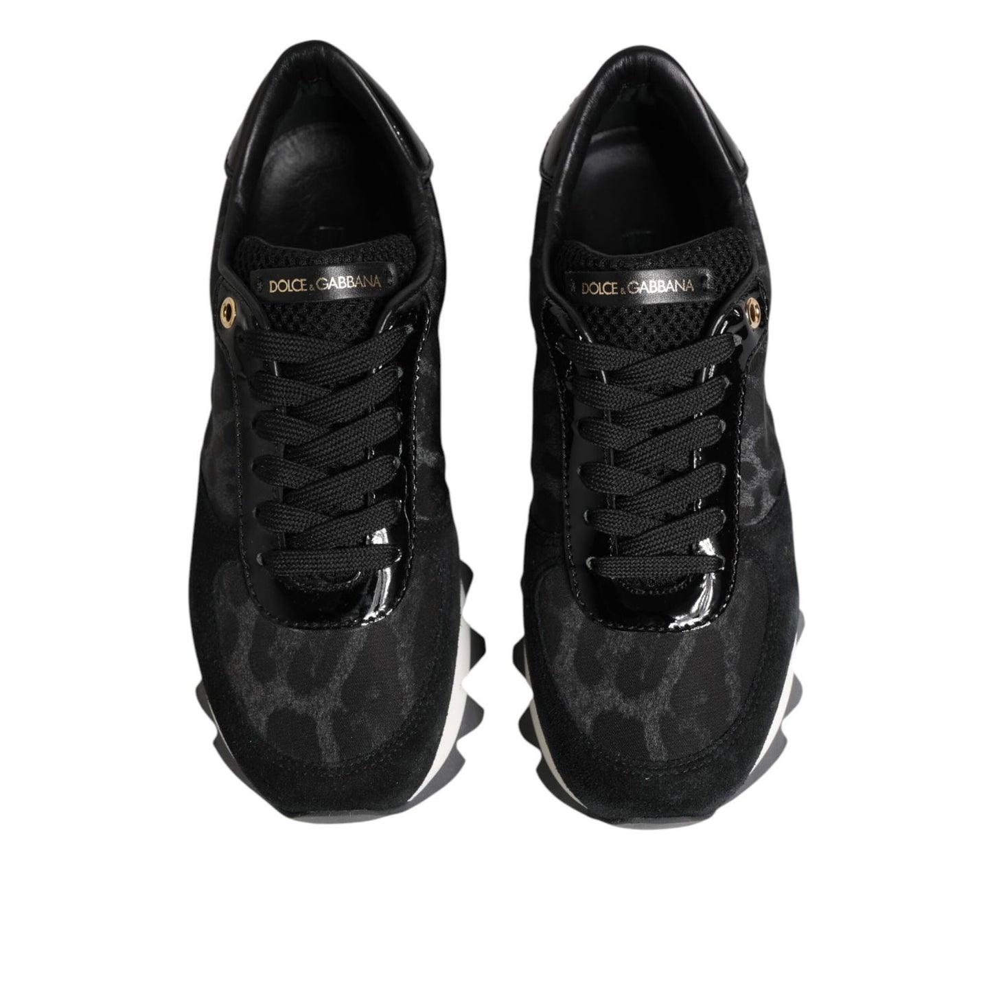 Dolce & Gabbana Black Gray Leopard Low Top Sneakers Shoes Dolce & Gabbana