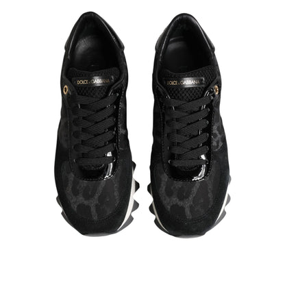 Dolce & Gabbana Black Gray Leopard Low Top Sneakers Shoes Dolce & Gabbana