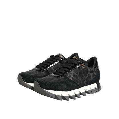 Dolce & Gabbana Black Gray Leopard Low Top Sneakers Shoes Dolce & Gabbana