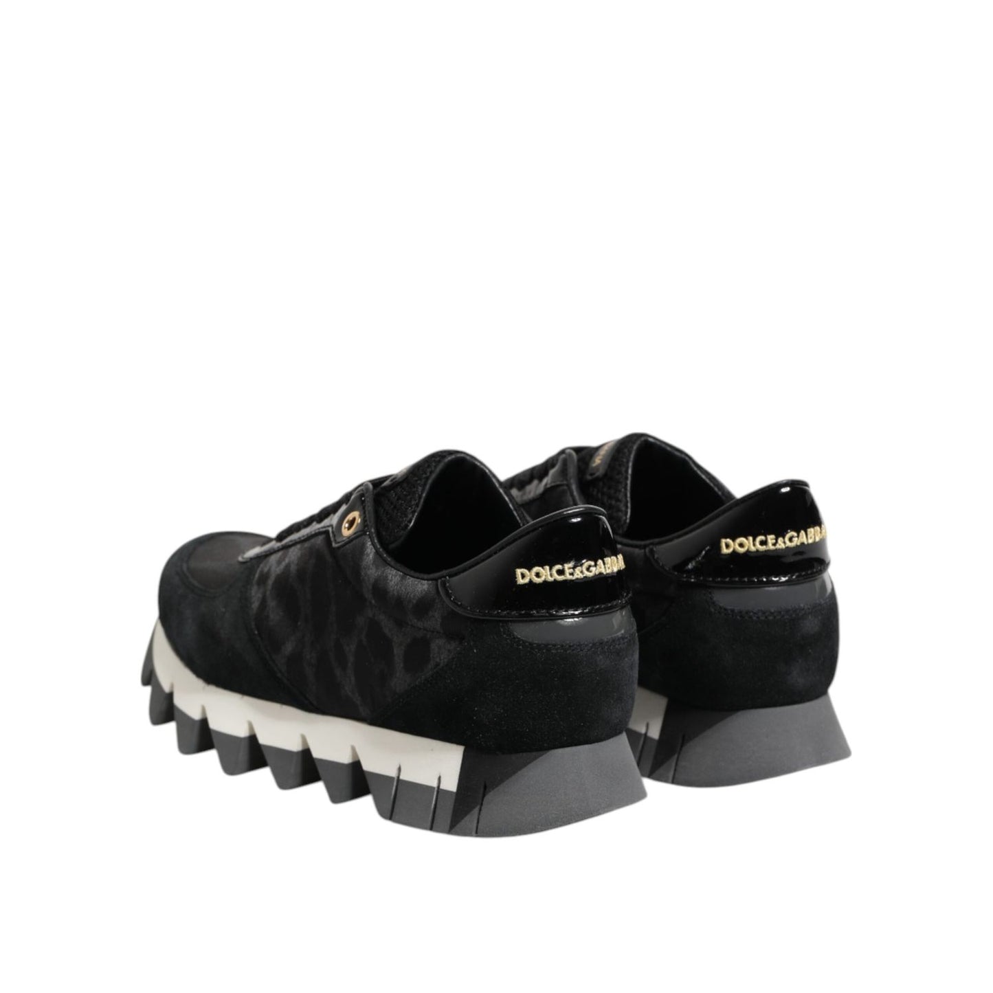 Dolce & Gabbana Black Gray Leopard Low Top Sneakers Shoes Dolce & Gabbana