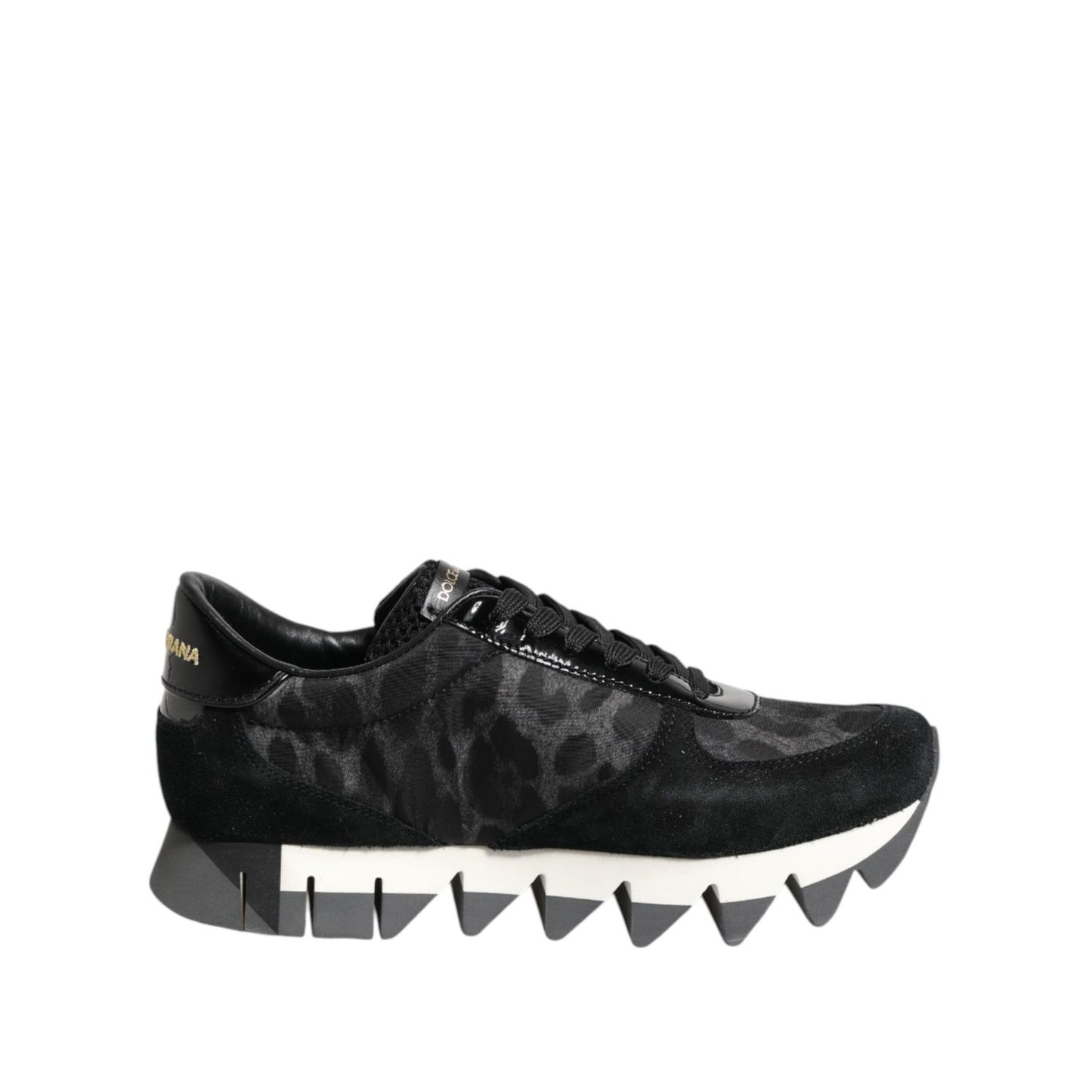 Dolce & Gabbana Black Gray Leopard Low Top Sneakers Shoes Dolce & Gabbana