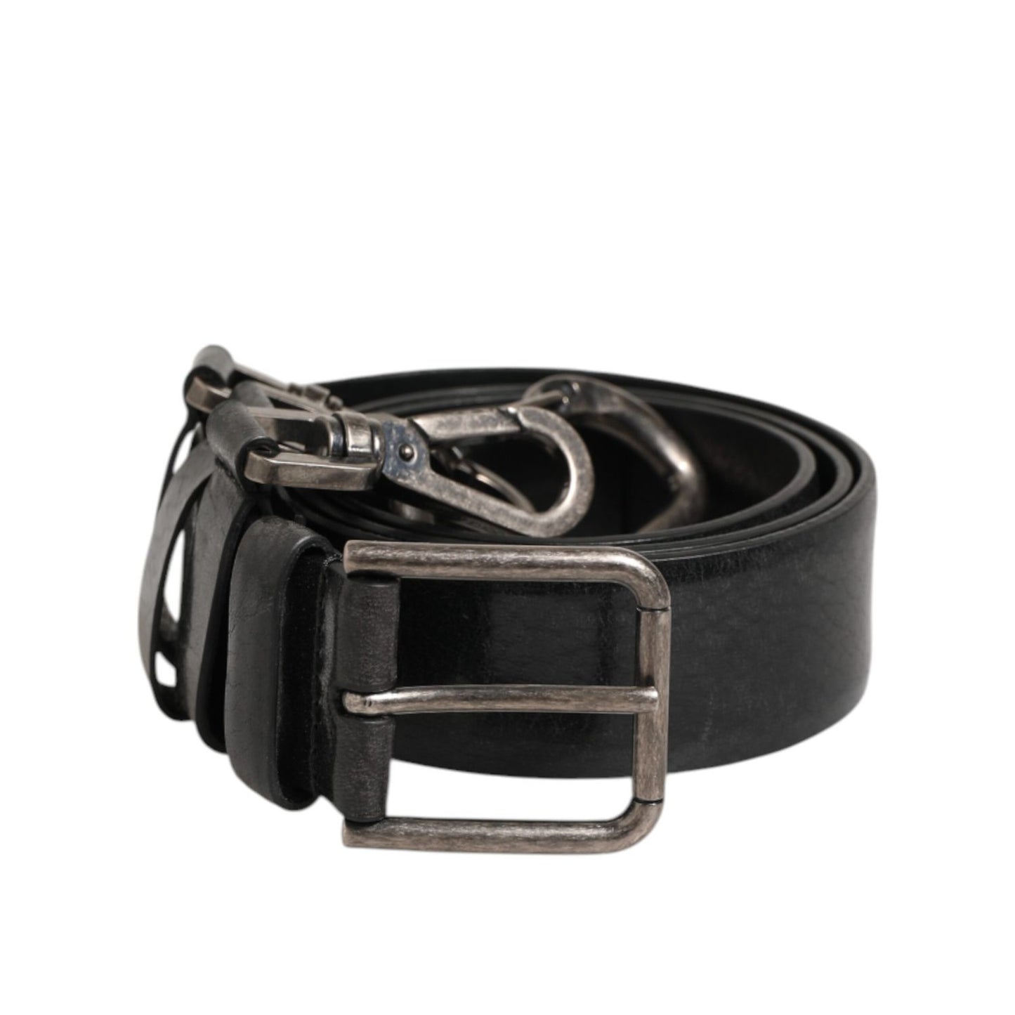 Dolce & Gabbana Black Key Ring Clip Attachments Buckle Belt Dolce & Gabbana