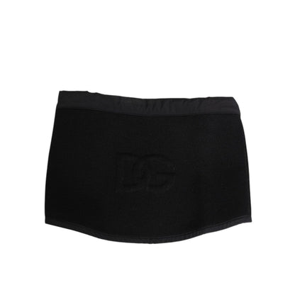 Dolce & Gabbana Black Lace Stole Knitted DG Logo Men One Size Scarf Dolce & Gabbana