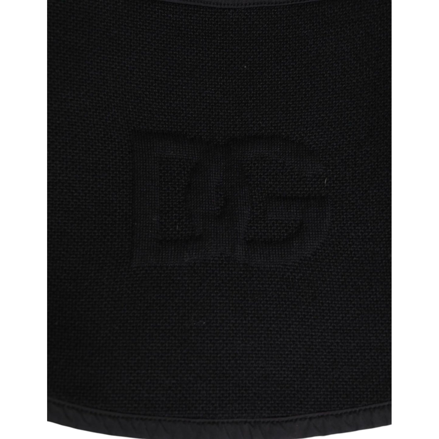Dolce & Gabbana Black Lace Stole Knitted DG Logo Men One Size Scarf Dolce & Gabbana