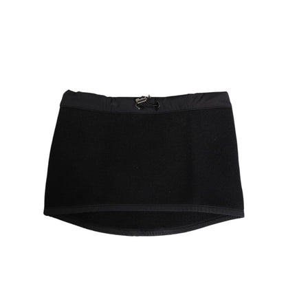 Dolce & Gabbana Black Lace Stole Knitted DG Logo Men One Size Scarf Dolce & Gabbana