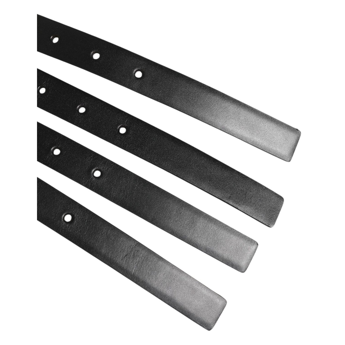 Dolce & Gabbana Black Leather 4-Strap Metal Multi-Buckle Belt Dolce & Gabbana