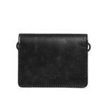 Dolce & Gabbana Black Leather Bifold Card Holder Mens Coin Purse Key Clip Wallet showcasing sleek luxury design.