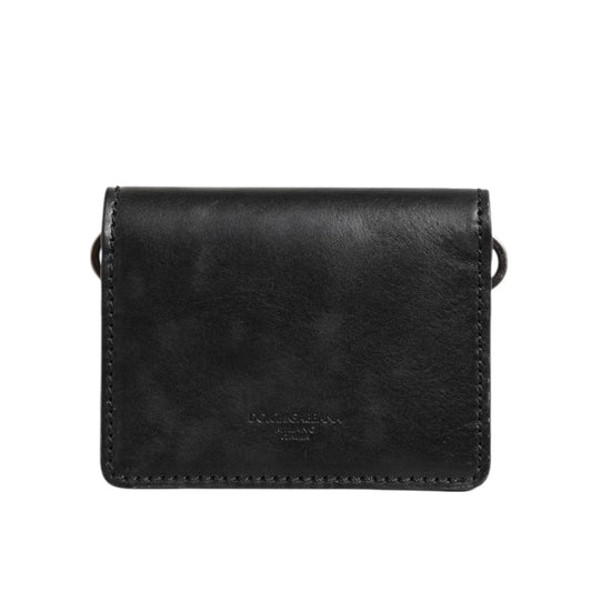 Dolce & Gabbana Black Leather Bifold Card Holder Mens Coin Purse Key Clip Wallet luxury design