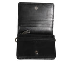 Dolce & Gabbana Black Leather Bifold Card Holder Mens Coin Purse Key Clip Wallet showing interior design