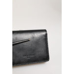 Dolce & Gabbana Black Leather Bifold Card Holder Mens Coin Purse Key Clip Wallet showcasing sleek luxury style.
