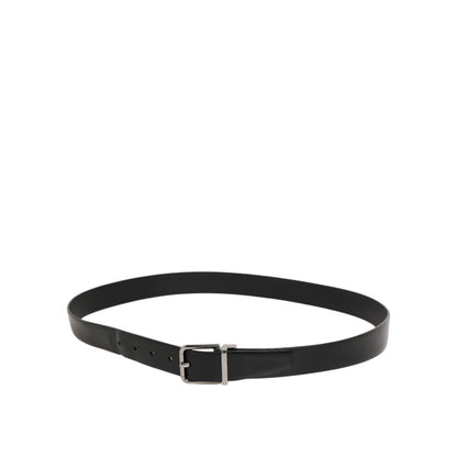 Dolce & Gabbana Black Leather Classic Metal Buckle Men Belt Dolce & Gabbana