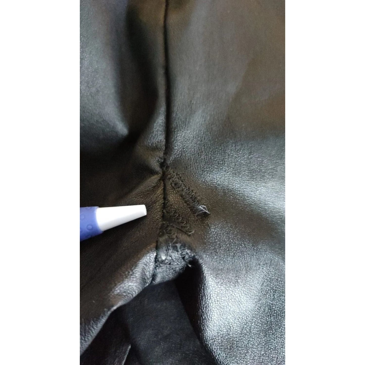 Dolce & Gabbana Black Leather Elastic Waist Trouser Pants