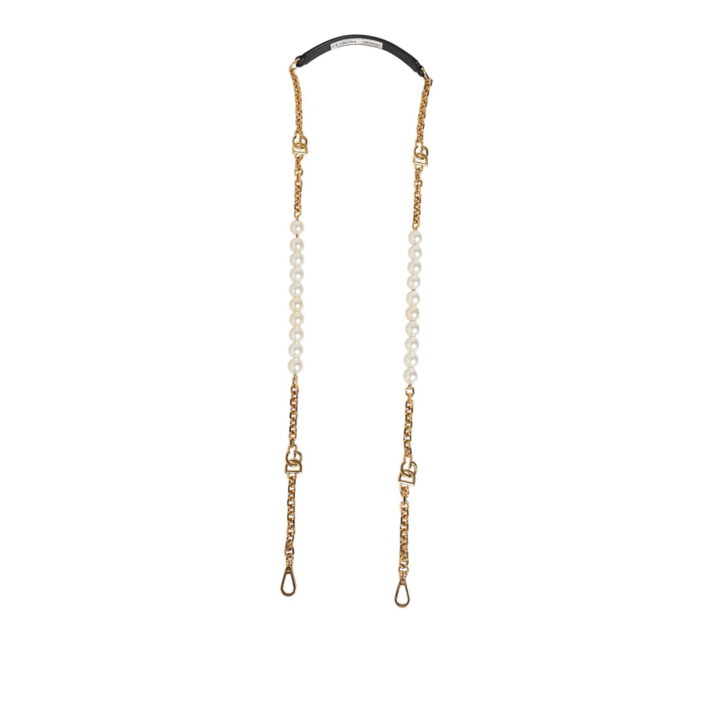 Dolce & Gabbana Black Leather Gold Chain Bag Accessory Shoulder Strap Dolce & Gabbana