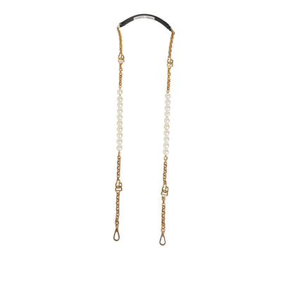 Dolce & Gabbana Black Leather Gold Chain Bag Accessory Shoulder Strap Dolce & Gabbana