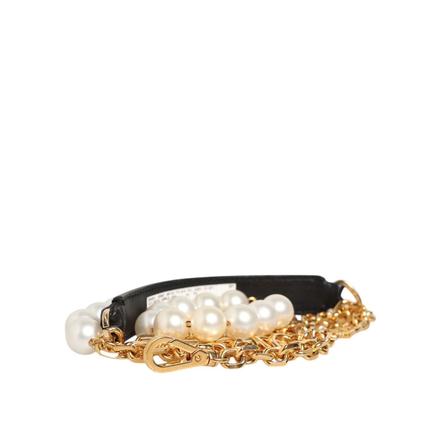 Dolce & Gabbana Black Leather Gold Chain Bag Accessory Shoulder Strap Dolce & Gabbana