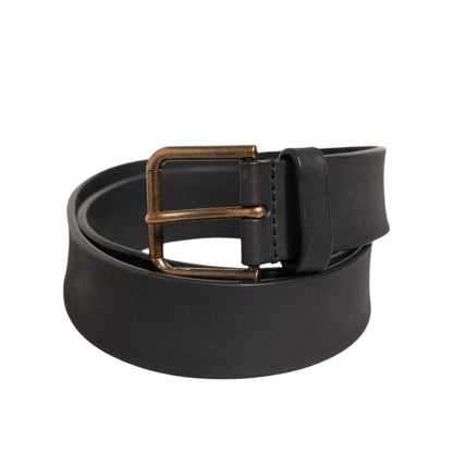 Dolce & Gabbana Black Leather Metal Buckle Classic Men Belt Dolce & Gabbana