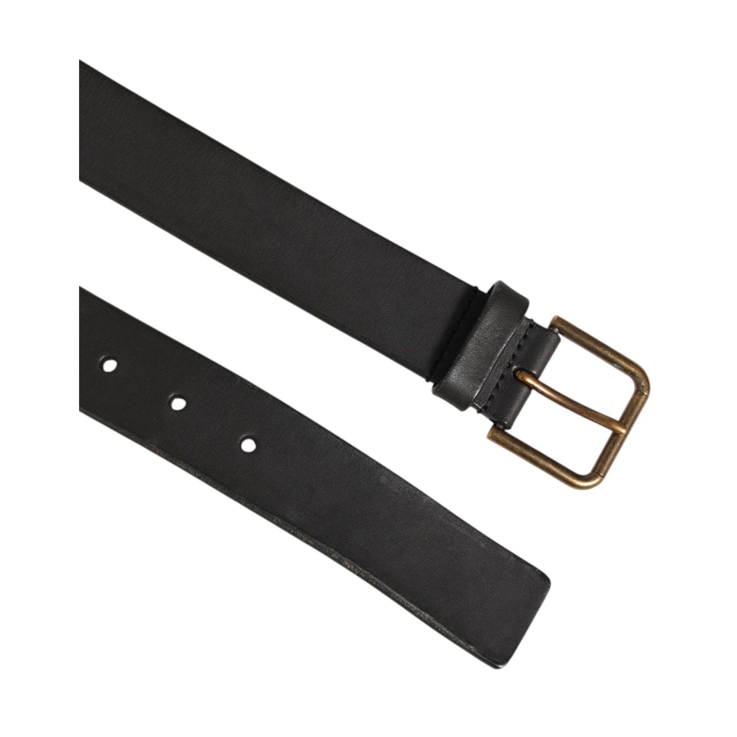 Dolce & Gabbana Black Leather Metal Buckle Classic Men Belt Dolce & Gabbana