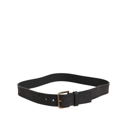 Dolce & Gabbana Black Leather Metal Buckle Classic Men Belt Dolce & Gabbana