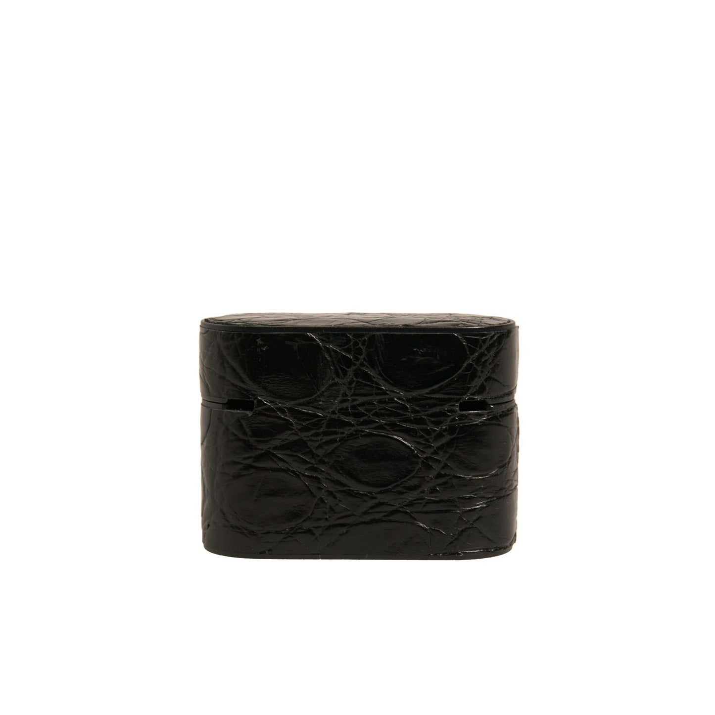 Dolce & Gabbana Black Leather Metal Logo Plaque Holder Airpods Case Dolce & Gabbana