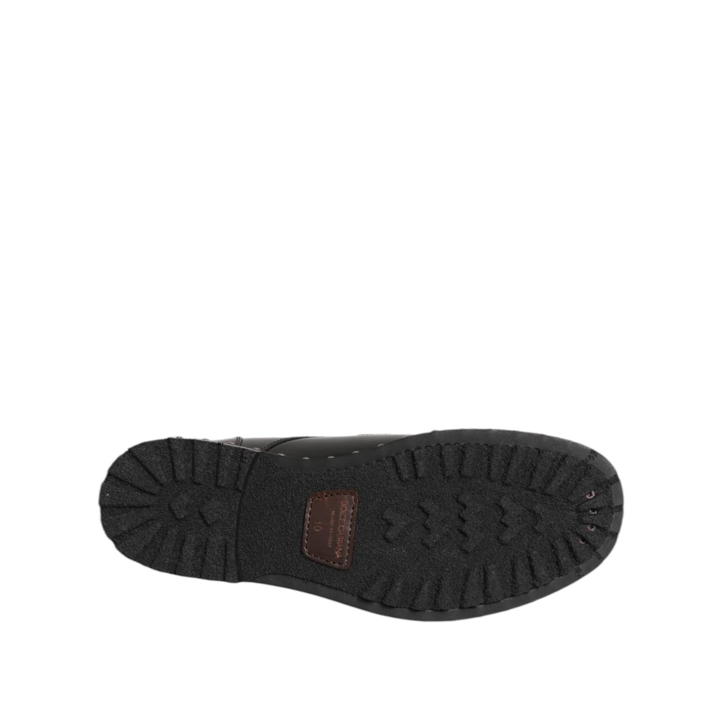 Dolce & Gabbana Black Leather Studded Men Formal Derby Shoes Dolce & Gabbana