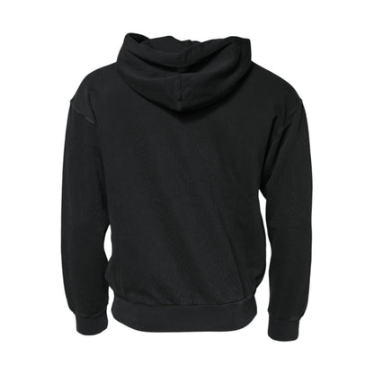 Dolce & Gabbana Black Logo Full Zip Hooded Men Sweatshirt Sweater Dolce & Gabbana