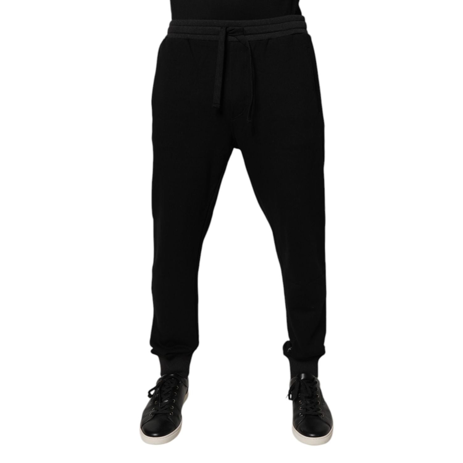 Dolce & Gabbana Black Logo Men Jogger Cotton Sweatpants Pants