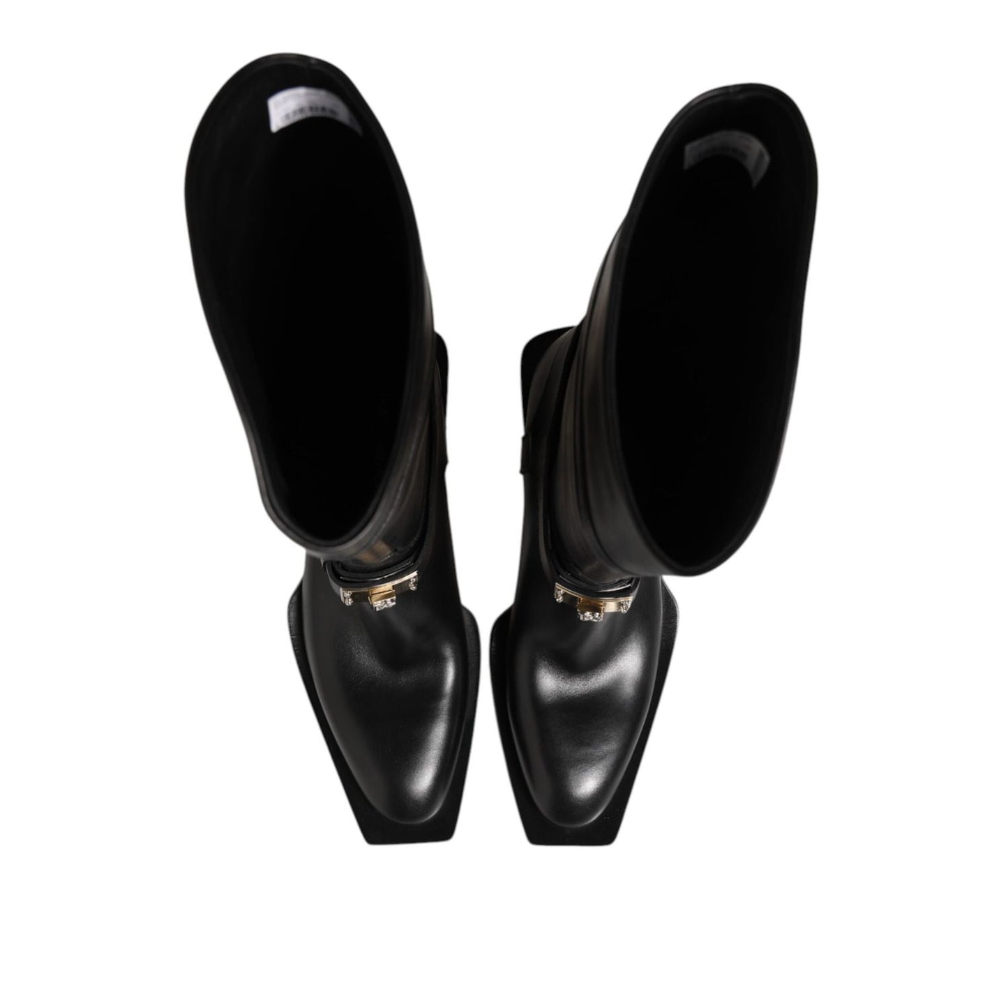 Dolce & Gabbana Black Logo Plaque Over The Calf Boot Shoes Dolce & Gabbana