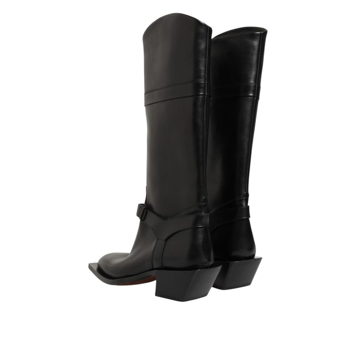 Dolce & Gabbana Black Logo Plaque Over The Calf Boot Shoes Dolce & Gabbana