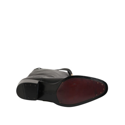 Dolce & Gabbana Black Logo Plaque Over The Calf Boots Shoes Dolce & Gabbana