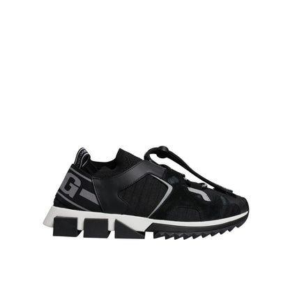 Dolce & Gabbana Black Mesh Sorrento Trekking Sneakers Shoes