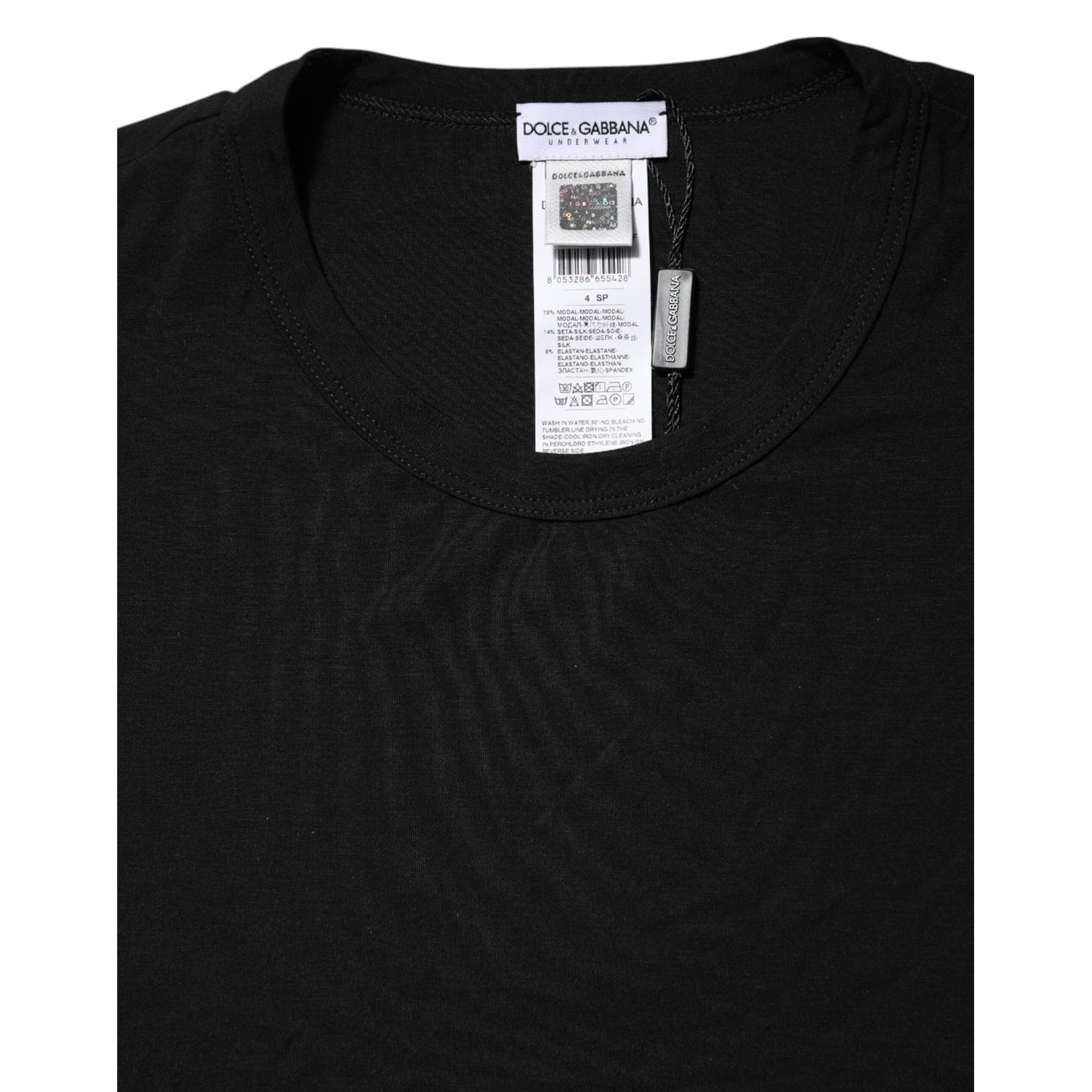 Dolce & Gabbana Black Modal Men Crew Neck Underwear T-shirt Dolce & Gabbana