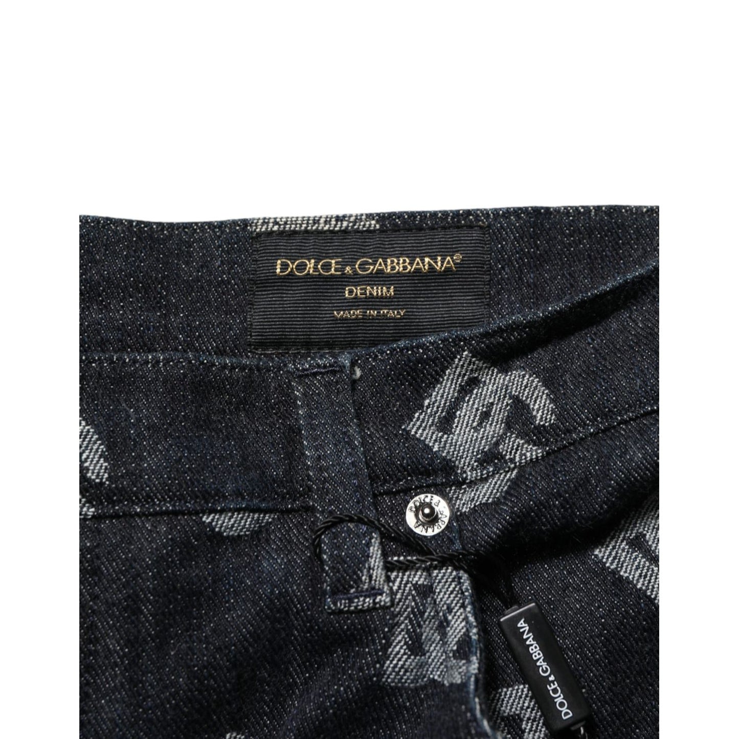Dolce & Gabbana Black Monogram Denim Cargo Men Bermuda Short Dolce & Gabbana