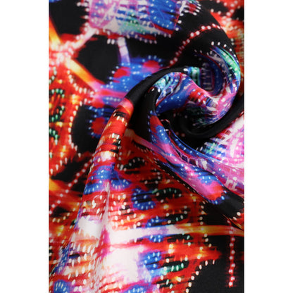 Dolce & Gabbana Black Multicolor Print Square Foulard Scarf Dolce & Gabbana