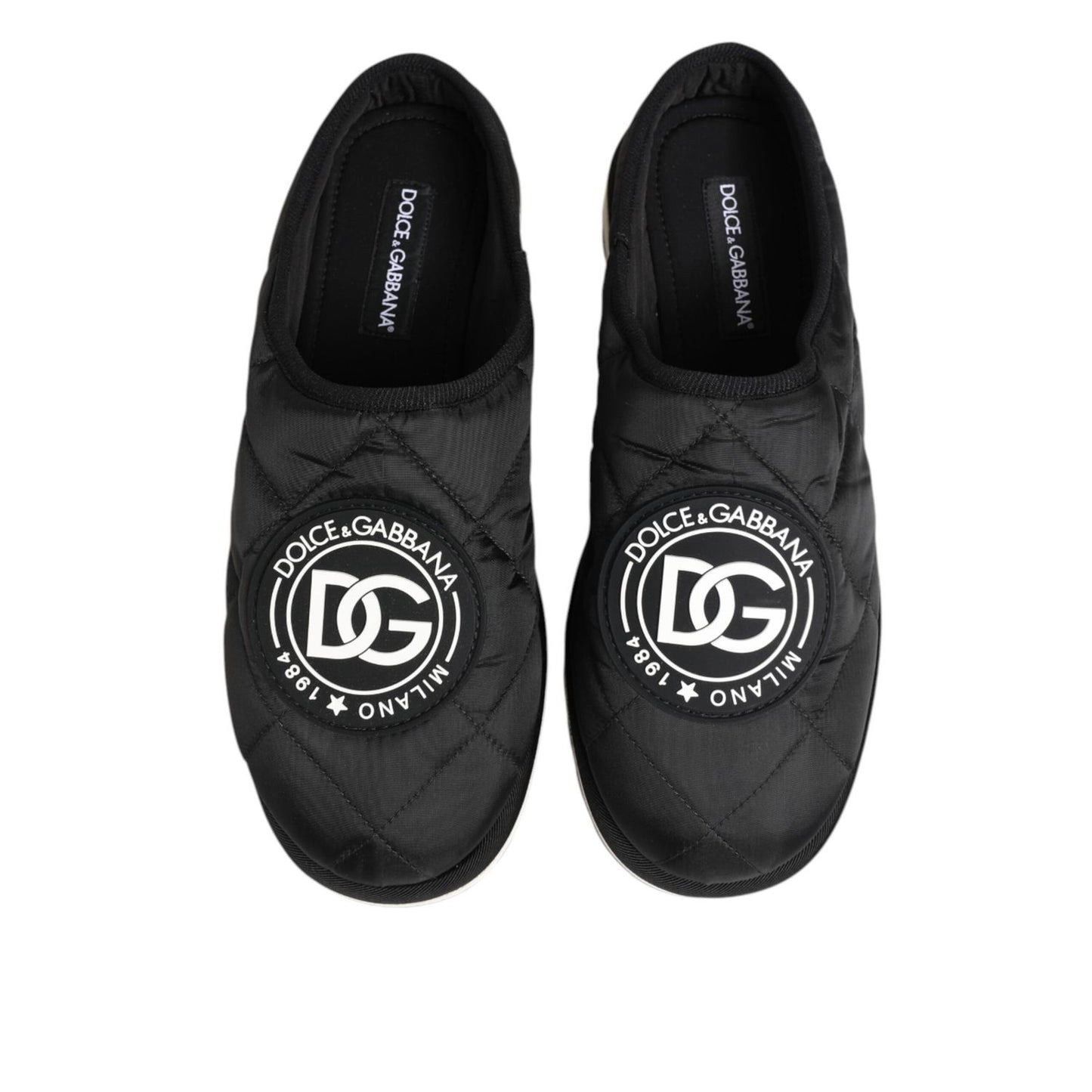 Dolce & Gabbana Black Nylon Low Top Slip On Sneaker Shoes Dolce & Gabbana