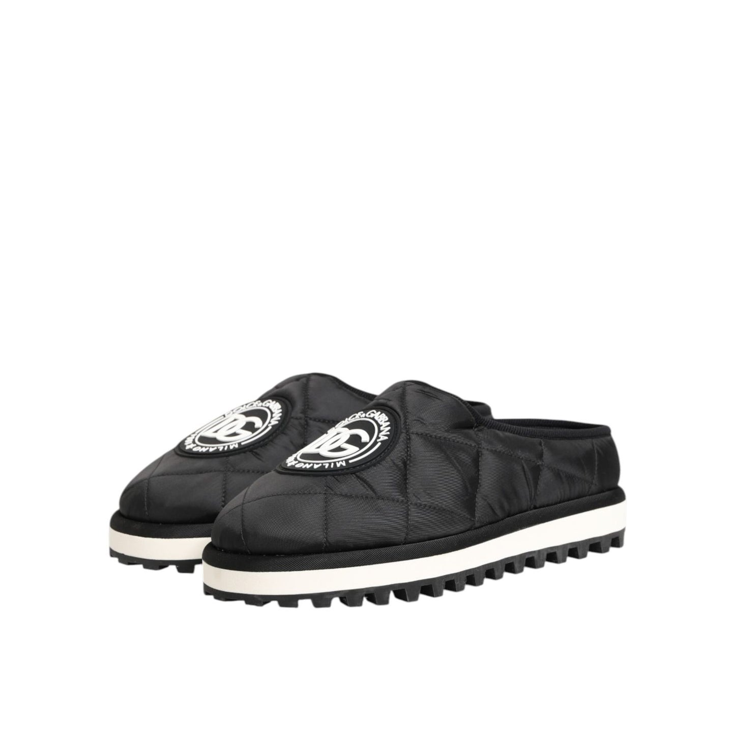 Dolce & Gabbana Black Nylon Low Top Slip On Sneaker Shoes Dolce & Gabbana