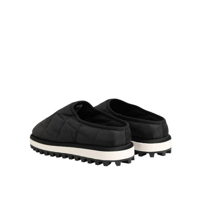 Dolce & Gabbana Black Nylon Low Top Slip On Sneaker Shoes Dolce & Gabbana
