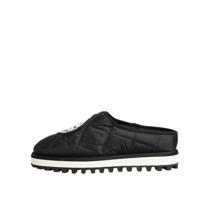 Dolce & Gabbana Black Nylon Low Top Slip On Sneaker Shoes Dolce & Gabbana
