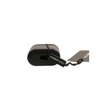 Dolce & Gabbana Black PVC Logo Print Flip Holder Airpods Case Dolce & Gabbana