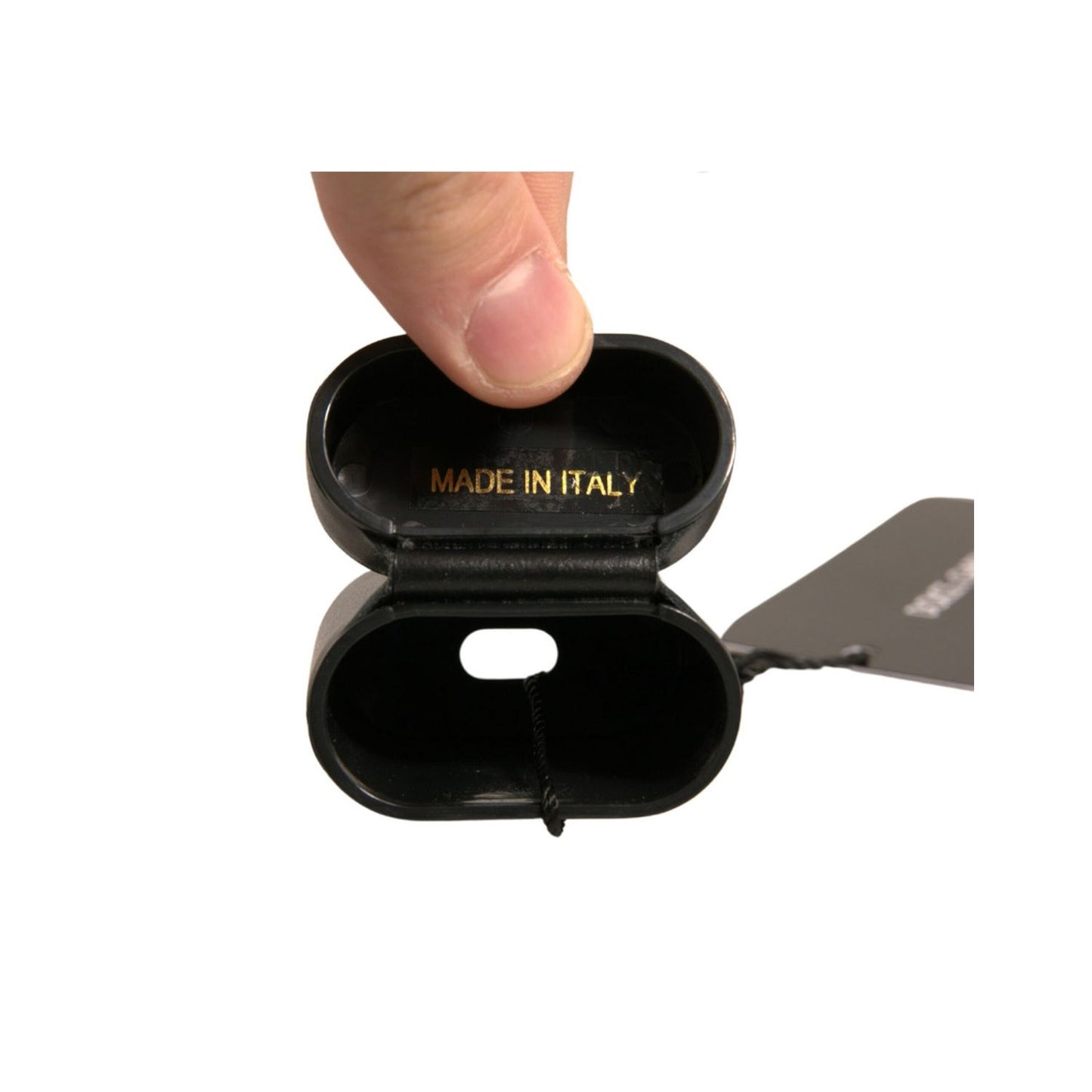 Dolce & Gabbana Black PVC Logo Print Flip Holder Airpods Case Dolce & Gabbana