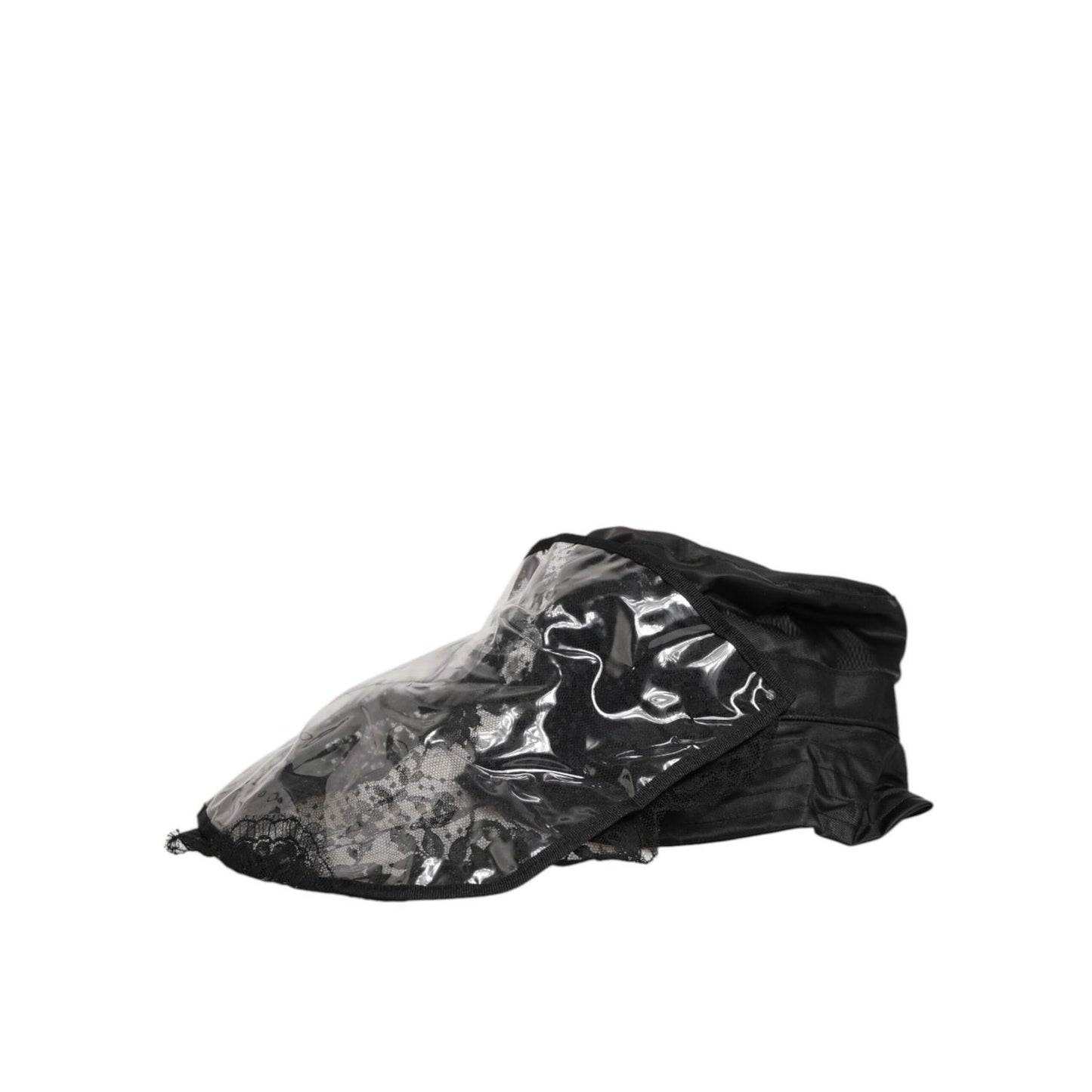 Dolce & Gabbana Black PVC Wide Brim Men Bucket Capello Hat Dolce & Gabbana