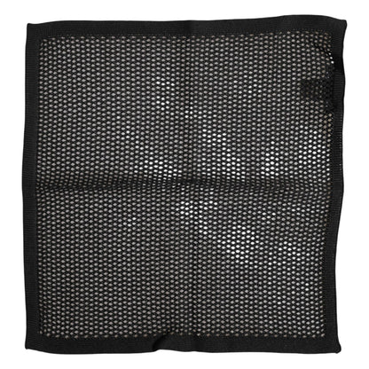 Dolce & Gabbana Black Patterned Cotton Square Foulard Scarf Dolce & Gabbana