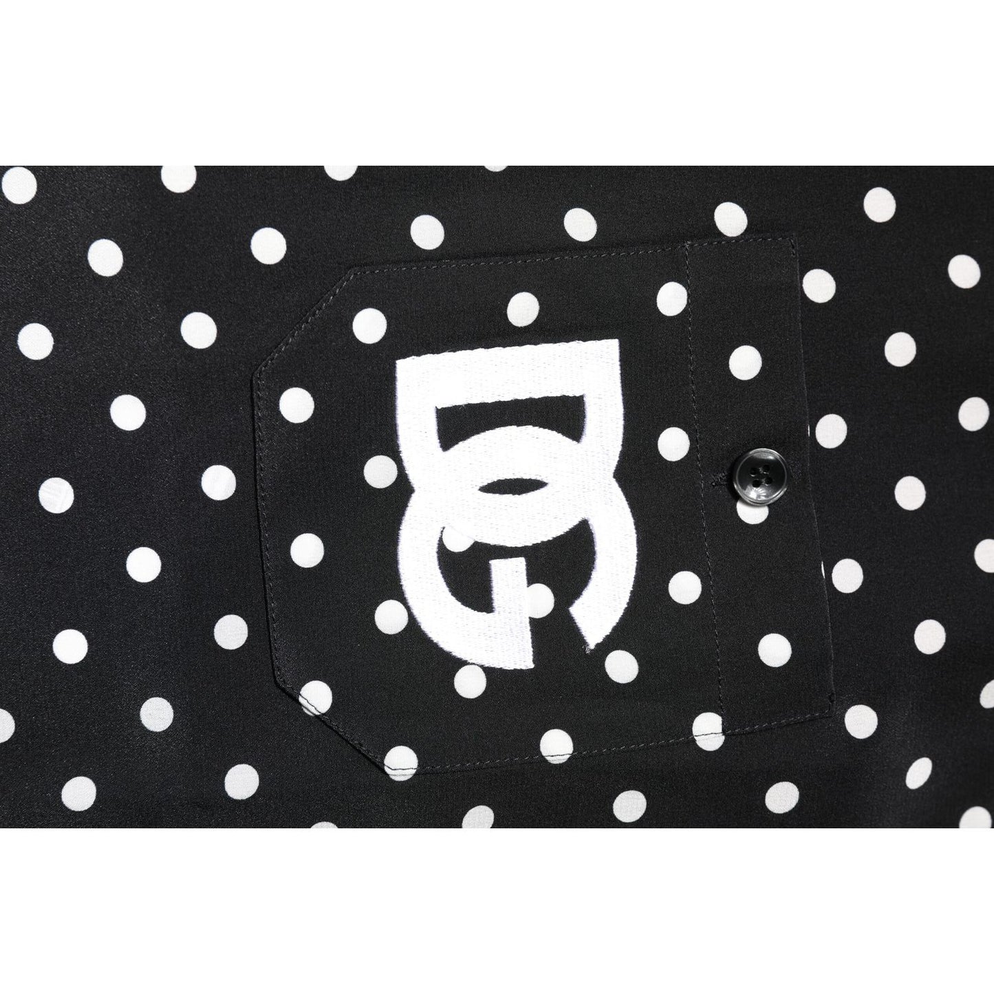 Dolce & Gabbana Black Polka Dot Short Sleeves Casual Shirt Dolce & Gabbana